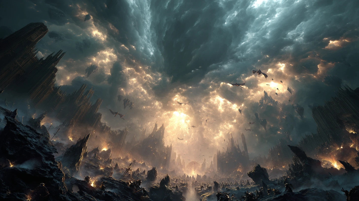 La batalla en la Caída del Cielo