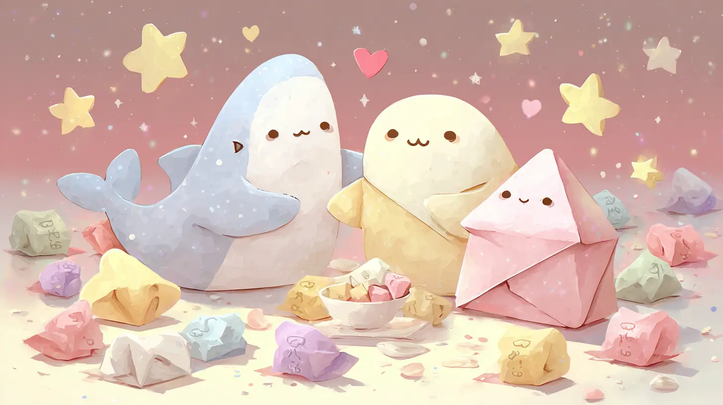 Familia de píxeles, corazón de papel